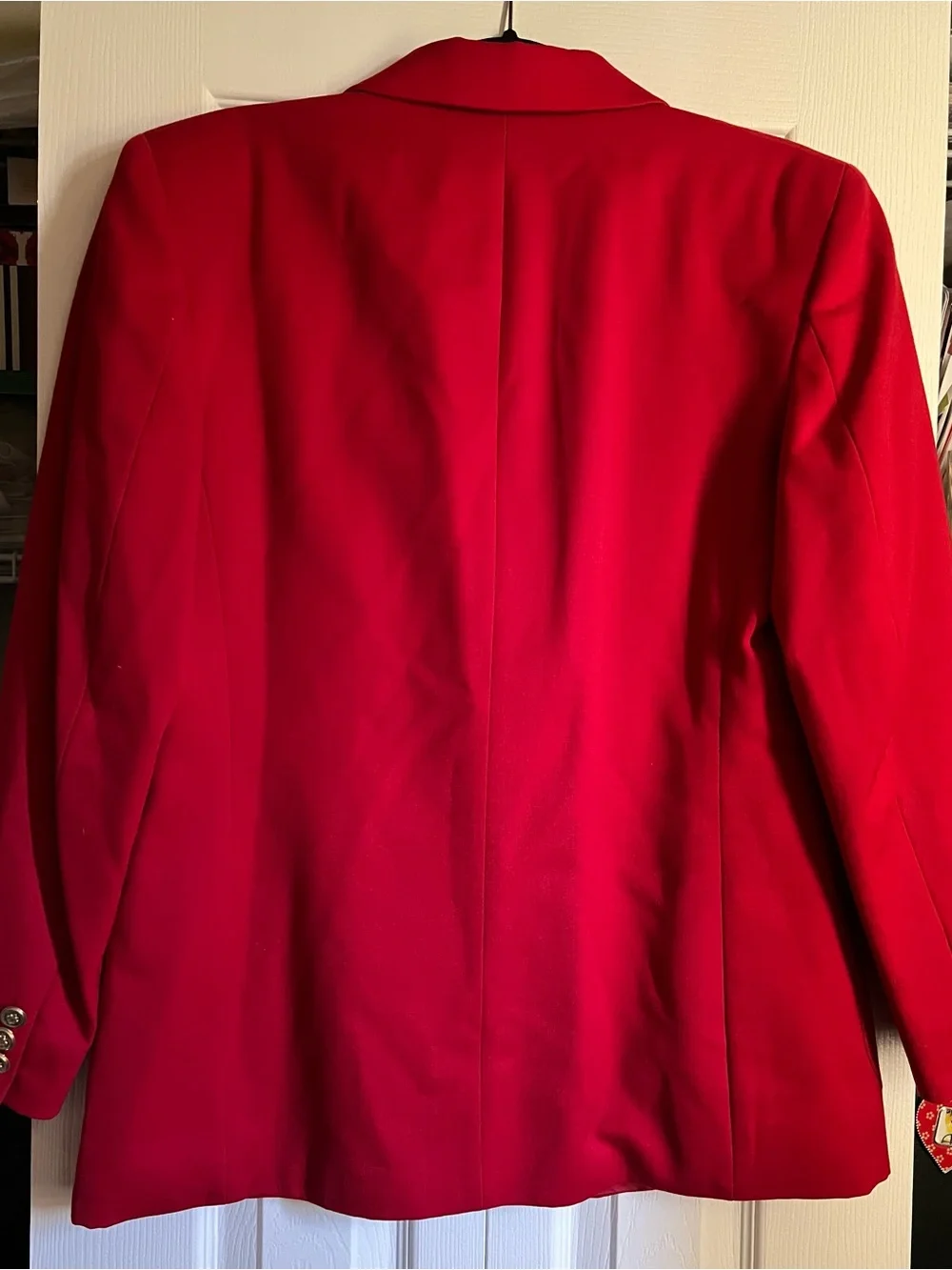 St Michael Double-Breasted Red Blazer - Tailored Women's Suit Jacket size 14/42